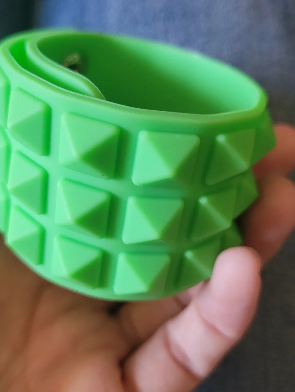 Green Silicone Stud Bracelet